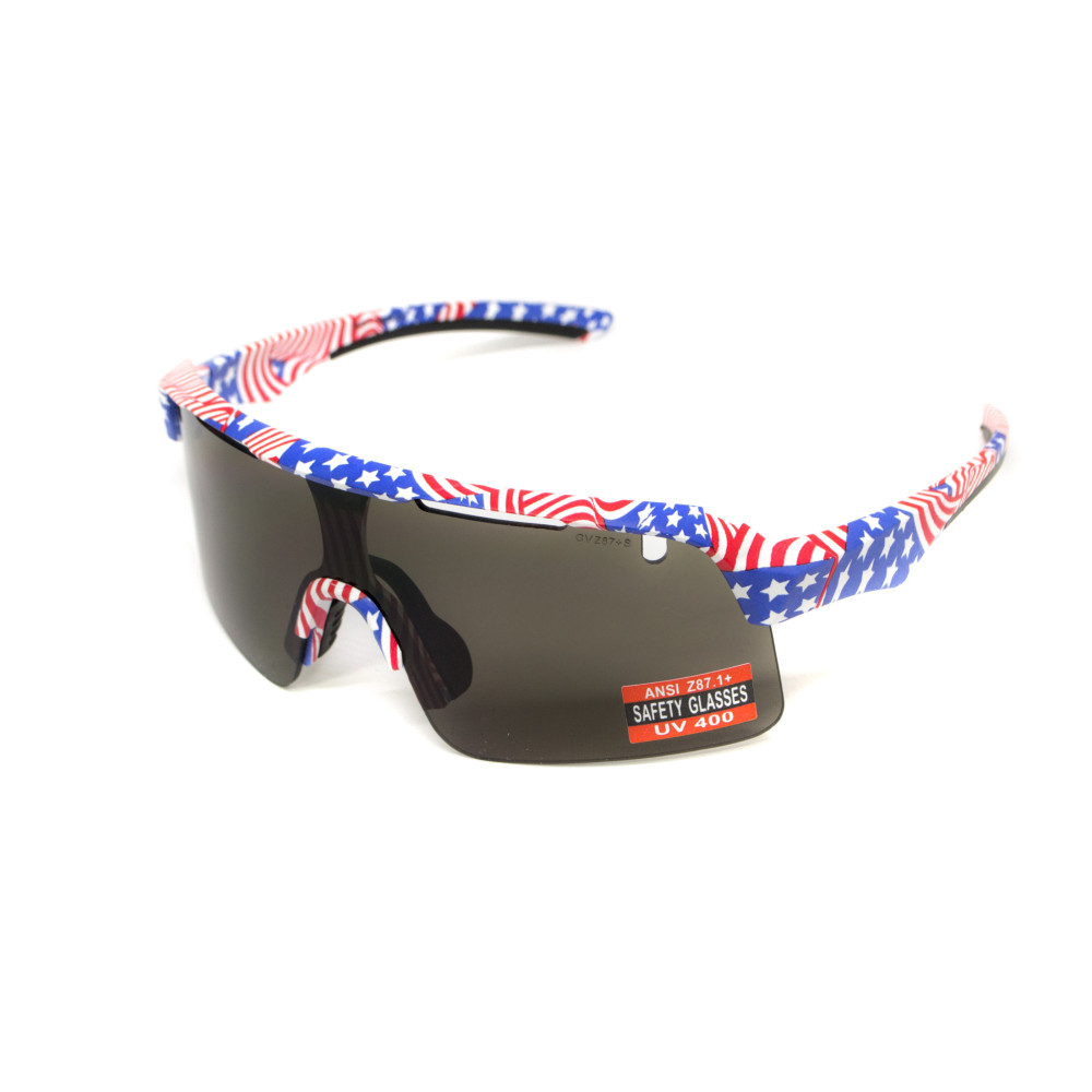Очки защитные открытые Global Vision Holeshot USA Flag (gray), сірі в оправі прапор США