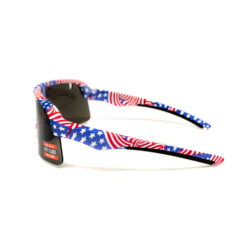 Очки защитные открытые Global Vision Holeshot USA Flag (gray), сірі в оправі прапор США