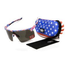 Очки защитные открытые Global Vision Onyx USA Flag (gray), сірі в оправі прапор США