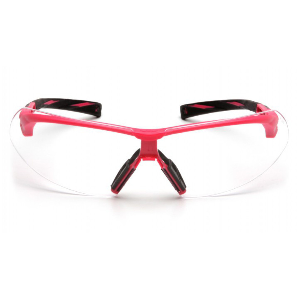 Очки защитные открытые Pyramex Onix Pink (clear) прозрачные в розовой оправе