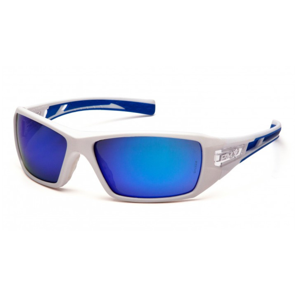 Очки защитные открытые Pyramex Velar White (ice blue mirror) синие зеркальные