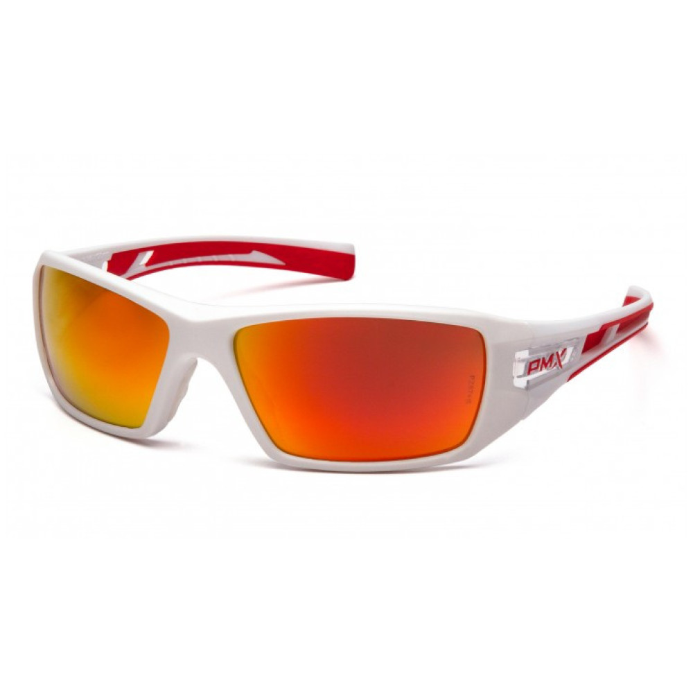 Очки защитные открытые Pyramex Velar White (sky red mirror) красные зеркальные