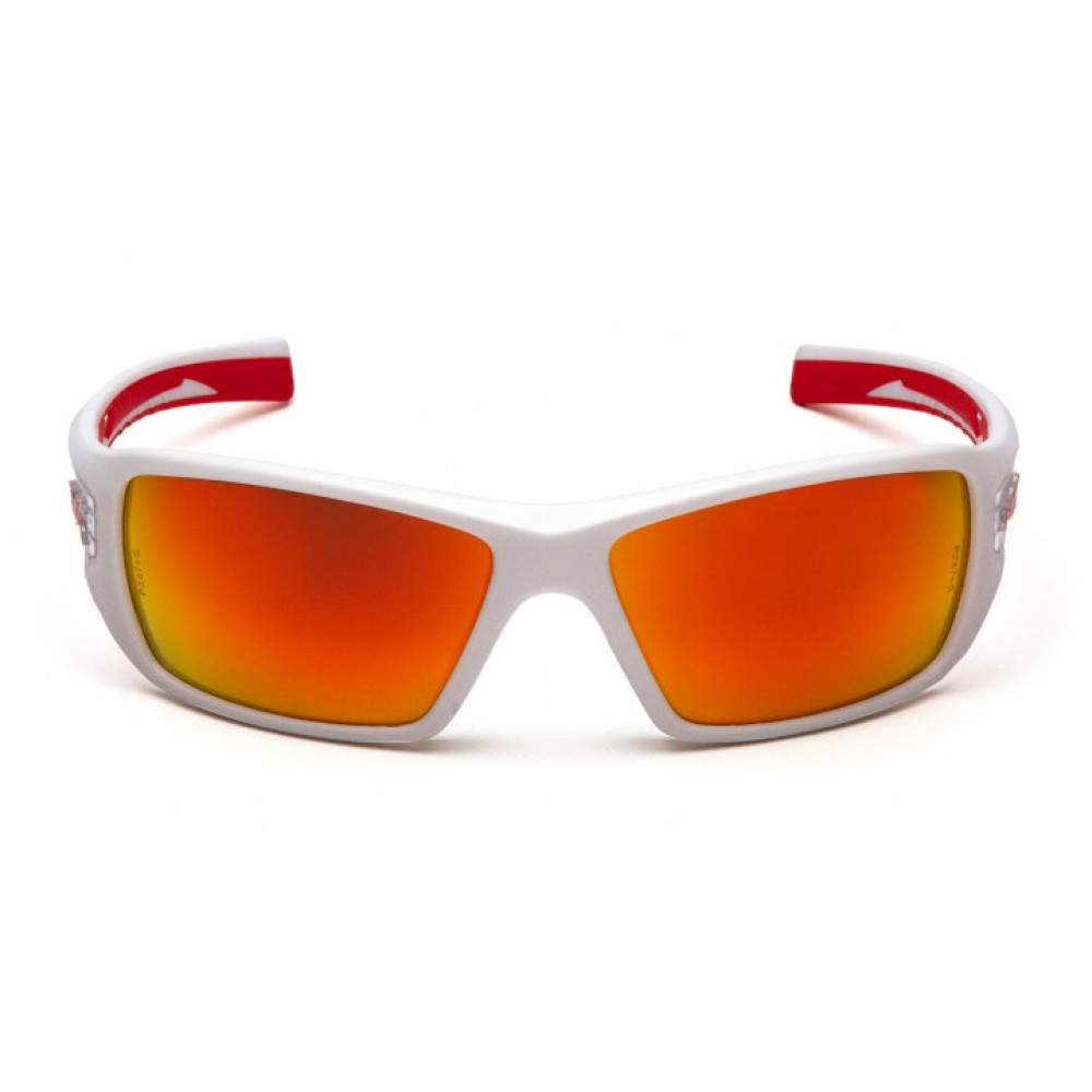 Очки защитные открытые Pyramex Velar White (sky red mirror) красные зеркальные