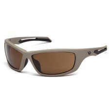 Очки защитные открытые Venture Gear Tactical Howitzer Tan (bronze) Anti-Fog, коричневые в песочной оправе