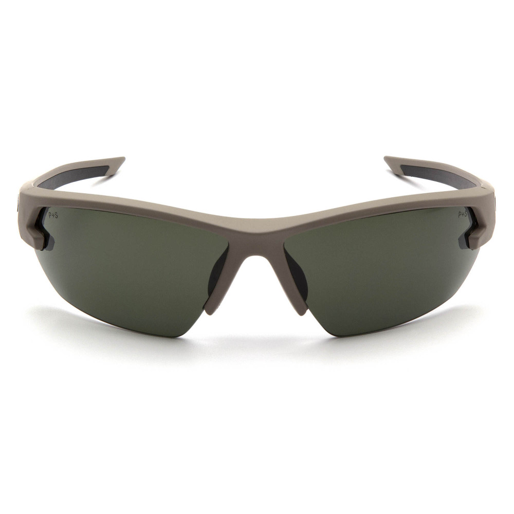 Очки защитные открытые Venture Gear Tactical Semtex 2.0 Tan (forest gray) Anti-Fog, чёрно-зелёные в песочной оправе