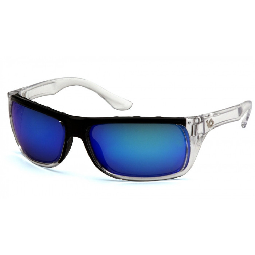Очки защитные открытые Venture Gear Vallejo Crystal (ice blue mirror) Аnti-Fog, синие зеркальные в прозрачной оправе