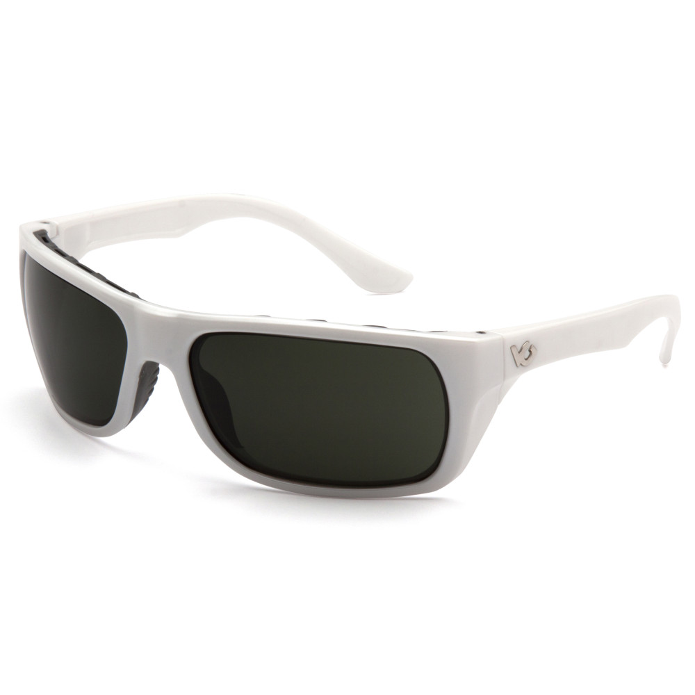 Очки защитные открытые Venture Gear Vallejo White (forest gray) Anti-Fog, серо-зеленые в белой оправе