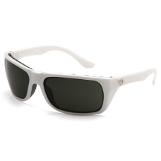 Очки защитные открытые Venture Gear Vallejo White (forest gray) Anti-Fog, серо-зеленые в белой оправе