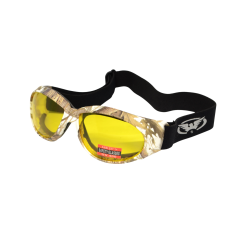 Очки защитные с уплотнителем Global Vision Eliminator White Camo Forest (yellow), желтые в камуфлированной оправе