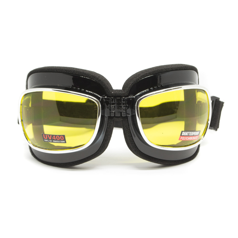 Очки защитные с уплотнителем Global Vision Retro Joe (yellow) желтые