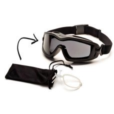Очки защитные с уплотнителем Pyramex V2G-XP + RX (gray) Anti-Fog, серые с диоптрической вставкой в комплекте
