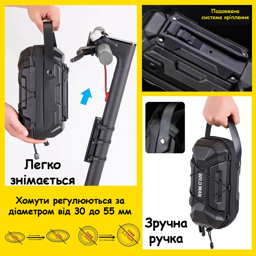 Сумка для самоката / велосипеда Wild Man GD6X 2 литра с ручкой