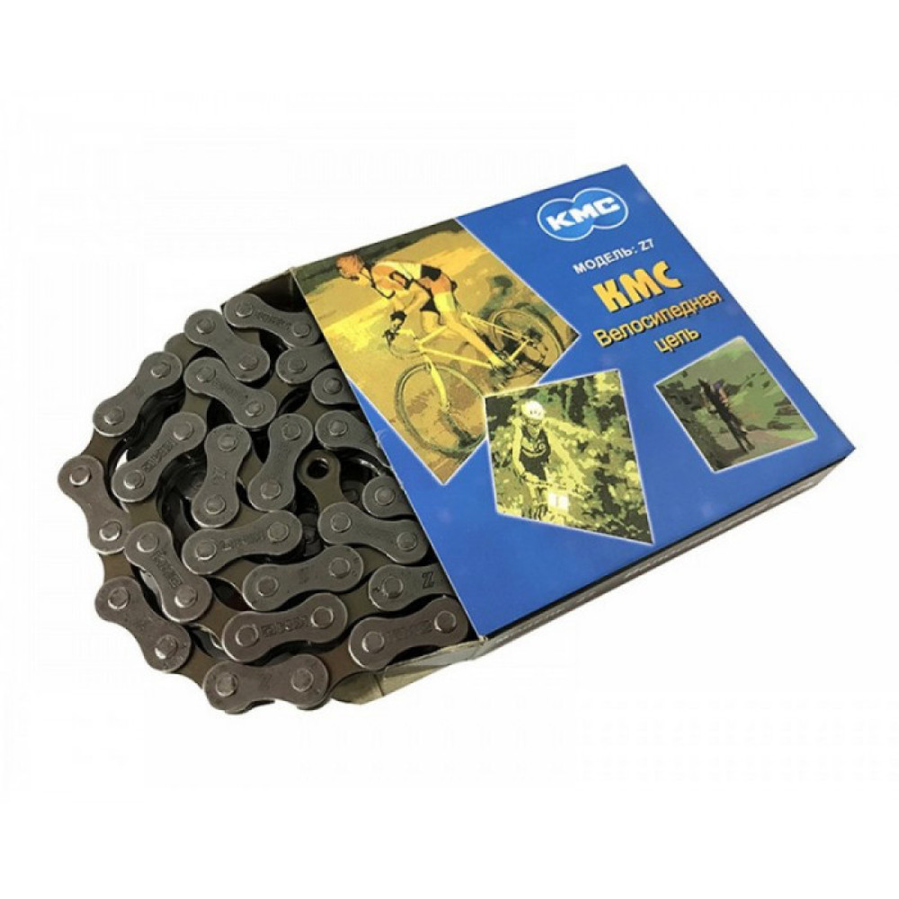 Цепь велосипедная KMC Z7 1/2"х 3/32" с замком
