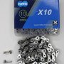 Цепь велосипедная KMC Х10 1/2"х11/128" 116 зв. Silver/Black