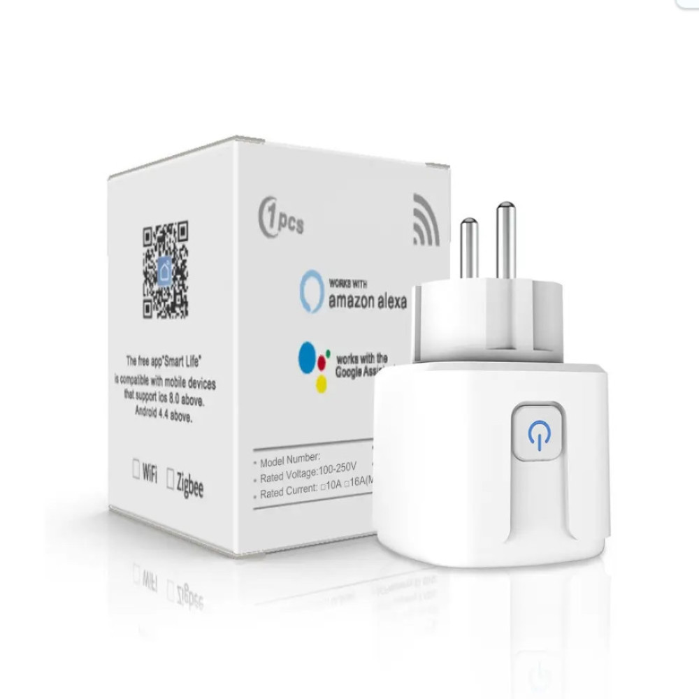 Розумна  розетка Wi-Fi с ваттметром Aubess Tuya / Smart Life 20А