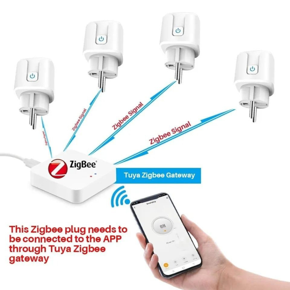 Розумна Zigbee розетка із захистом від перепадів напруги