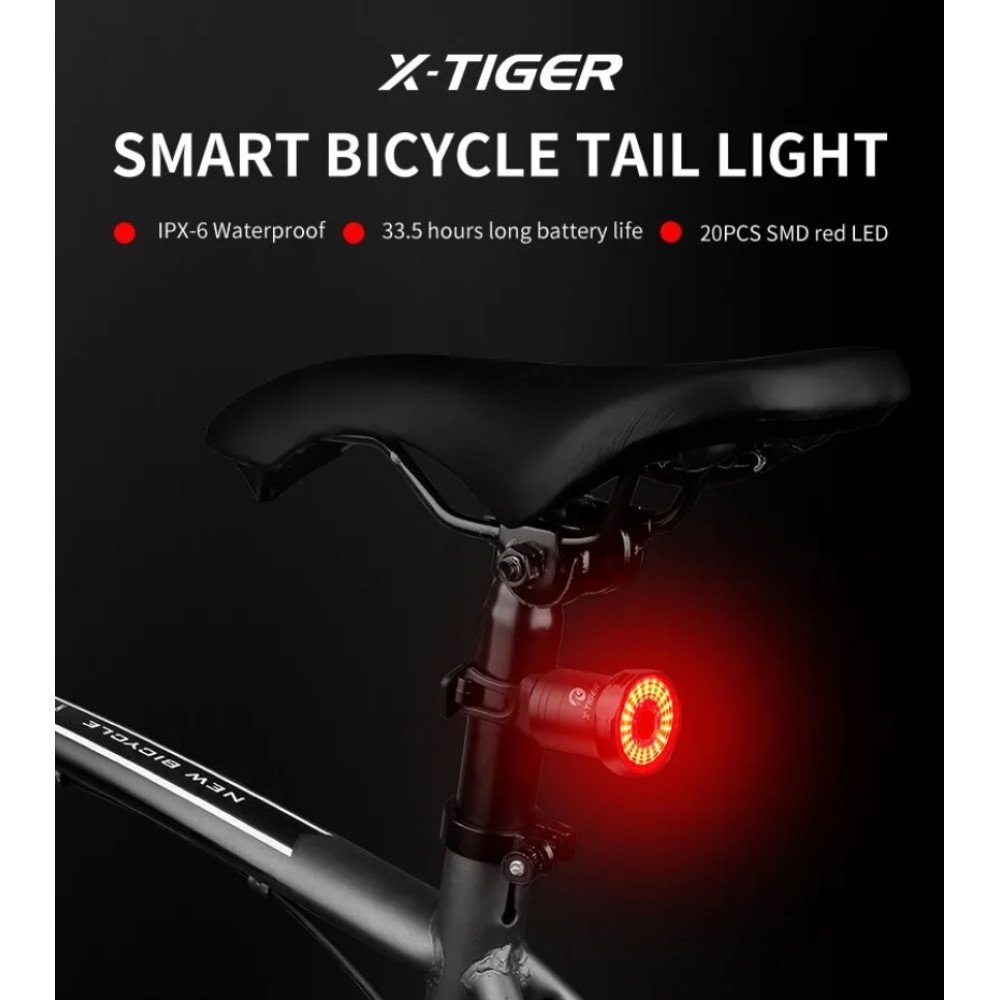 Розумне вело ліхтар X-Tiger, auto on/off, auto STOP