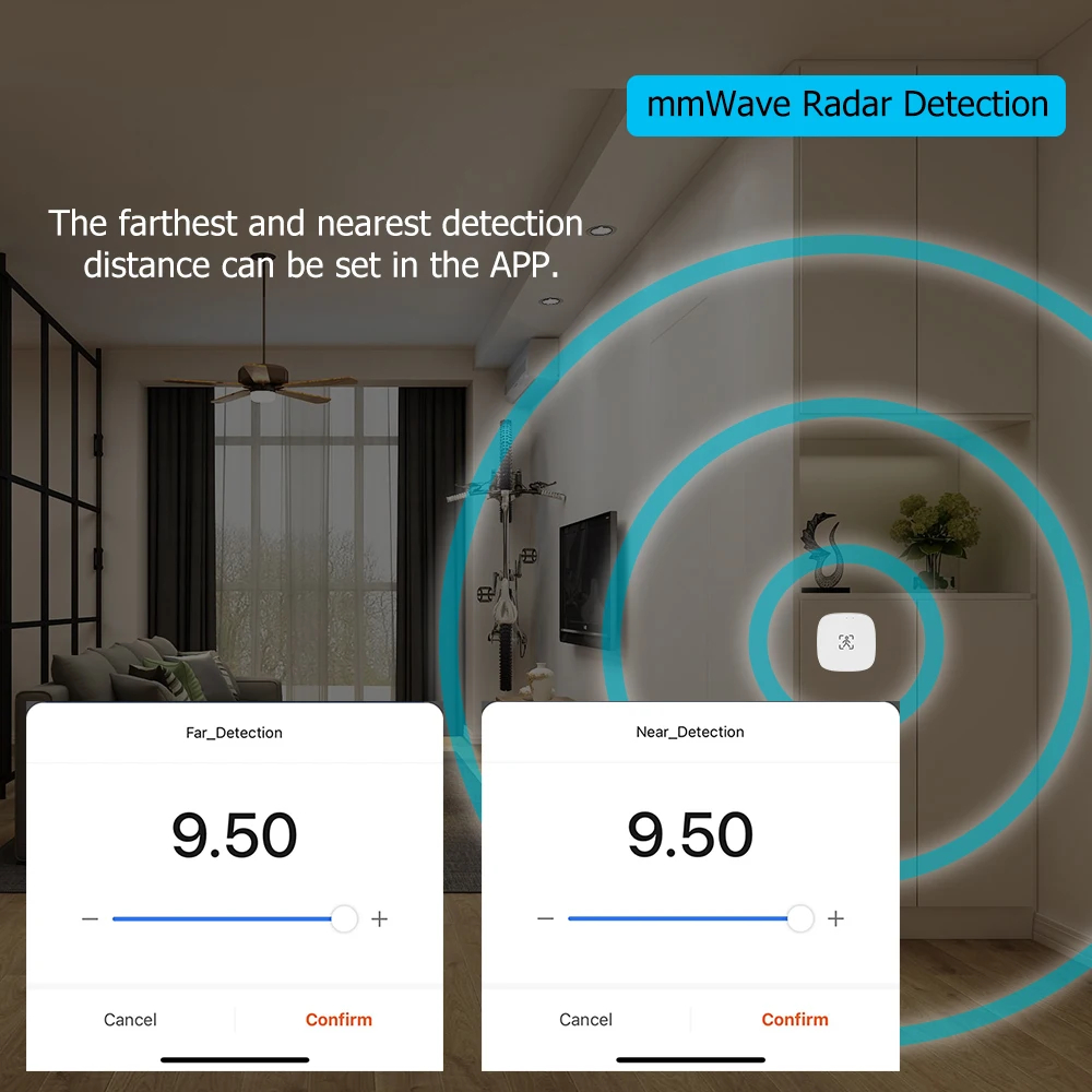 Датчик присутствия потолочный Wi-Fi 24G mmWave Tuya