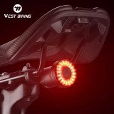 Розумний задній ліхтар West Biking STOP-сигнал