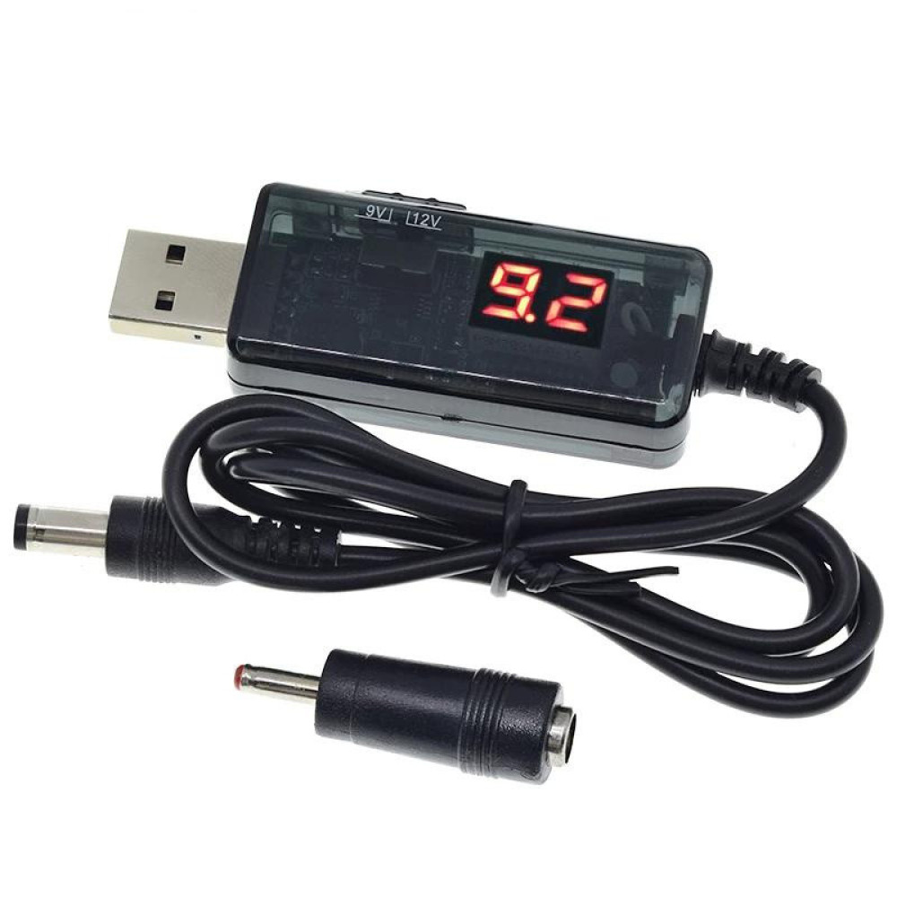 Универсальный кабель для роутера USB - DC перехідник 5V -> 9V / 12V