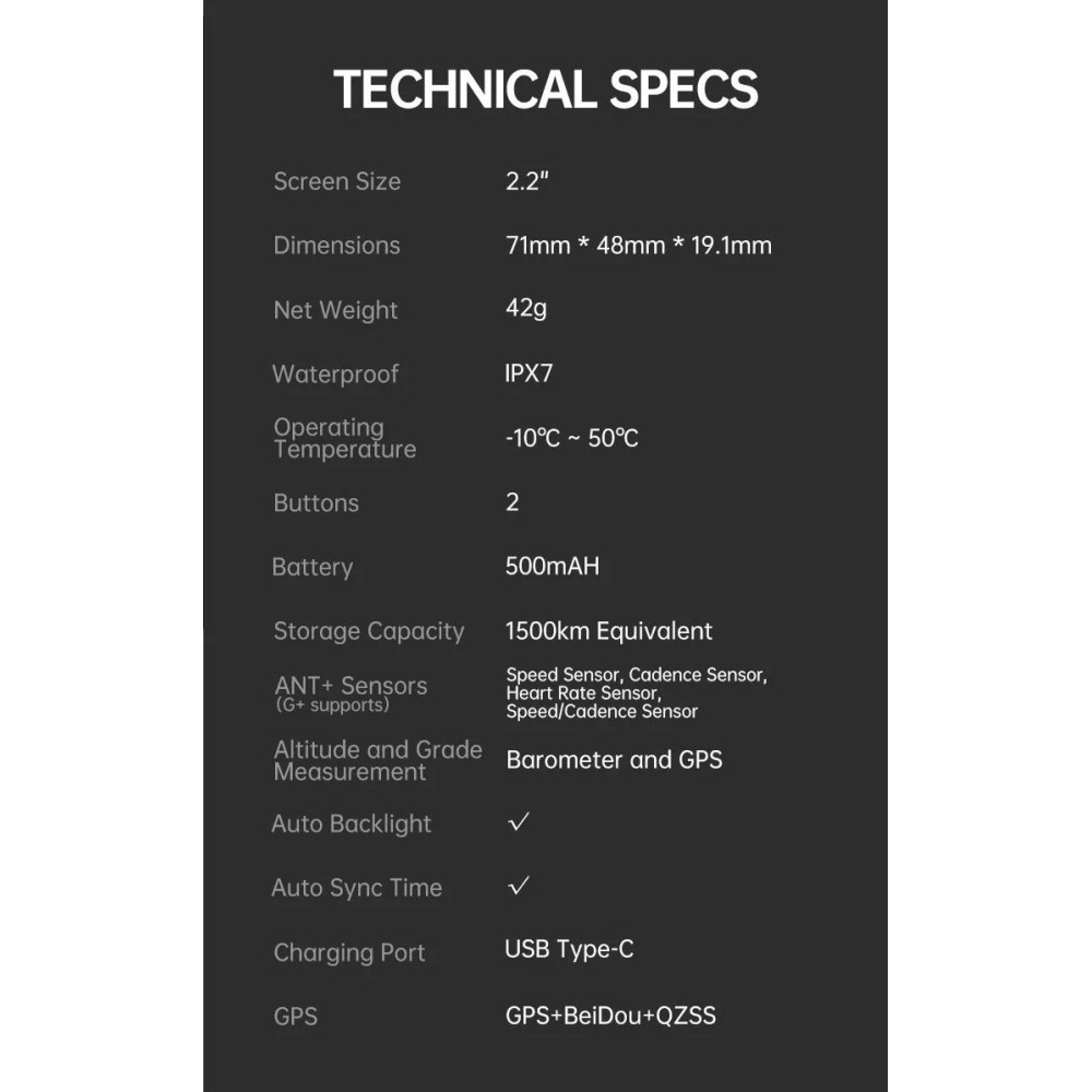 Велокомпьютер XOSS G2+ GPS / ANT+