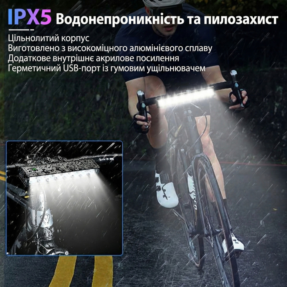 Велосипедна фара Newboler 8 led P90 10.000 Lumen, PowerBank 10.000 mAh