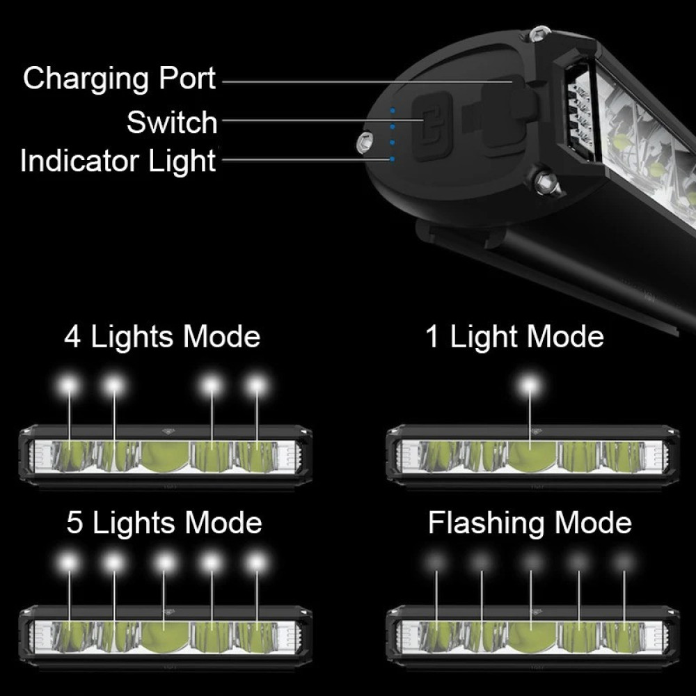 Велосипедна фара TouCloud 5 led P90 / 6000 Lumen, PowerBank 10.000 mAh