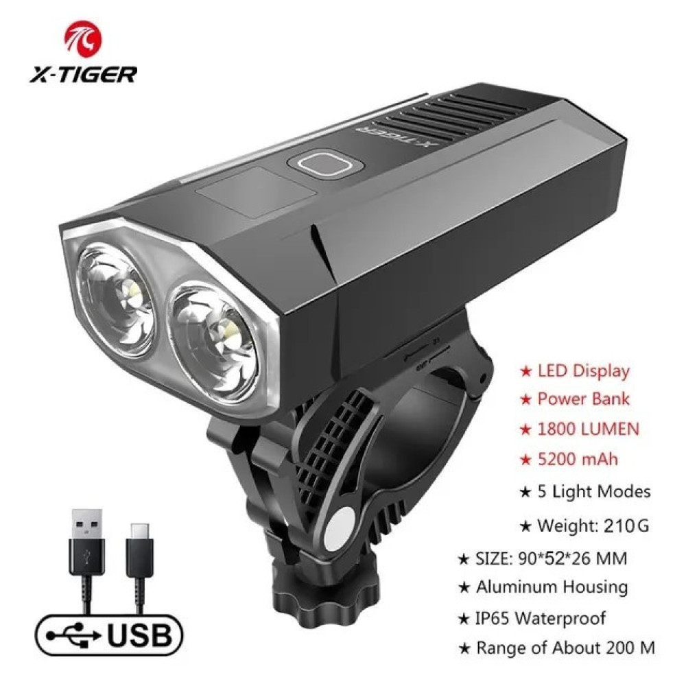 Велосипедний ліхтар X-Tiger QD-1101 1800Lm 5200mAh
