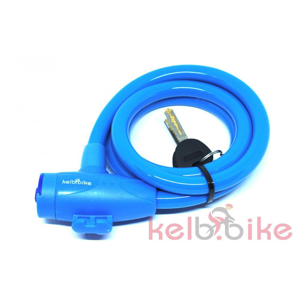 Велосипедний замок kelb.bike 12*1200 під ключ Блактиний