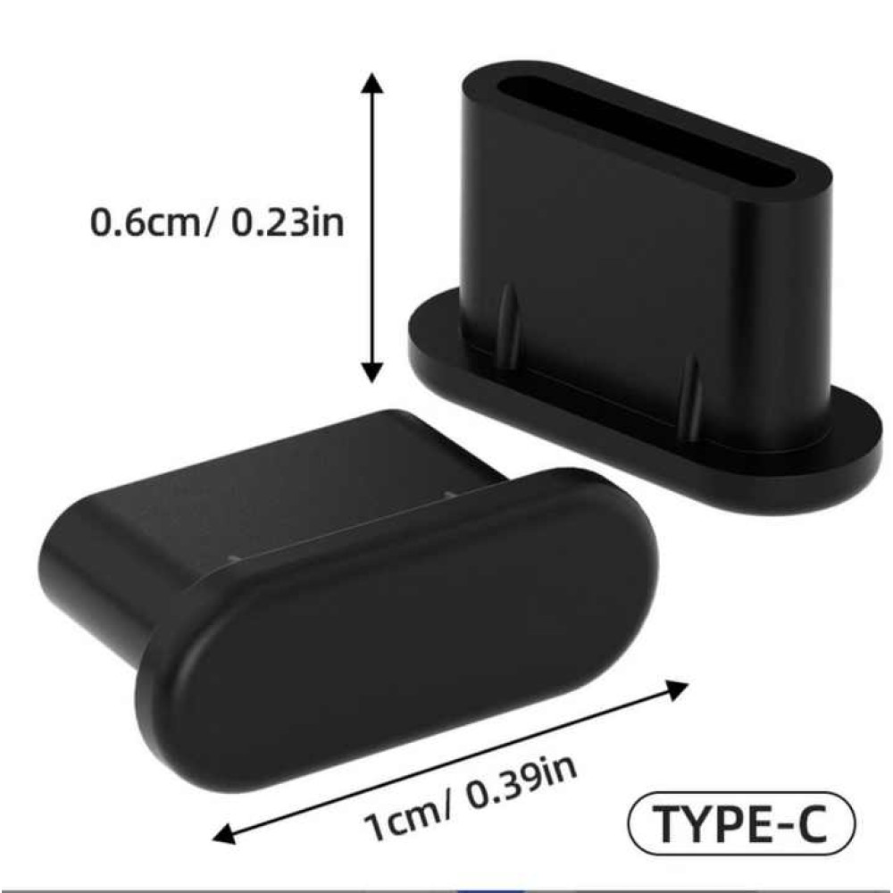Заглушка USB-C (Type-C) силиконовая от пыли черная