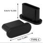 Заглушка USB-C (Type-C) силіконова від пилу чорна