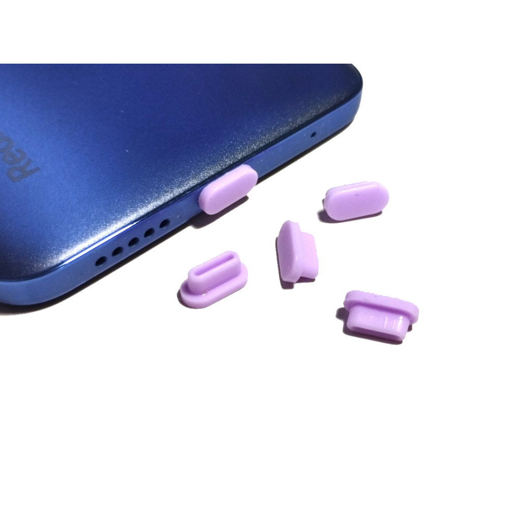 Заглушка USB-C (Type-C) силіконова від пилу бузкова