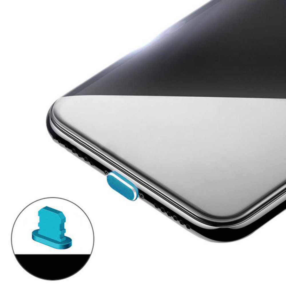 Заглушка от пыли для Iphone Lightning Cyan