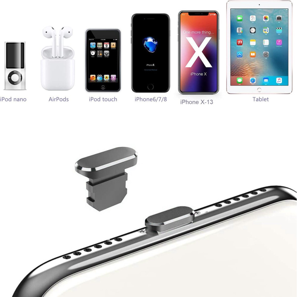 Заглушка от пыли для Iphone Lightning Серая