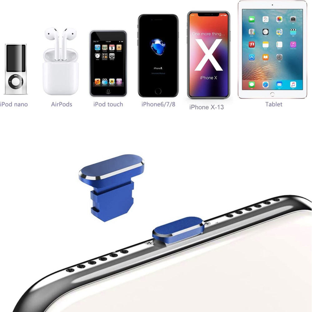 Заглушка от пыли для Iphone Lightning Синяя