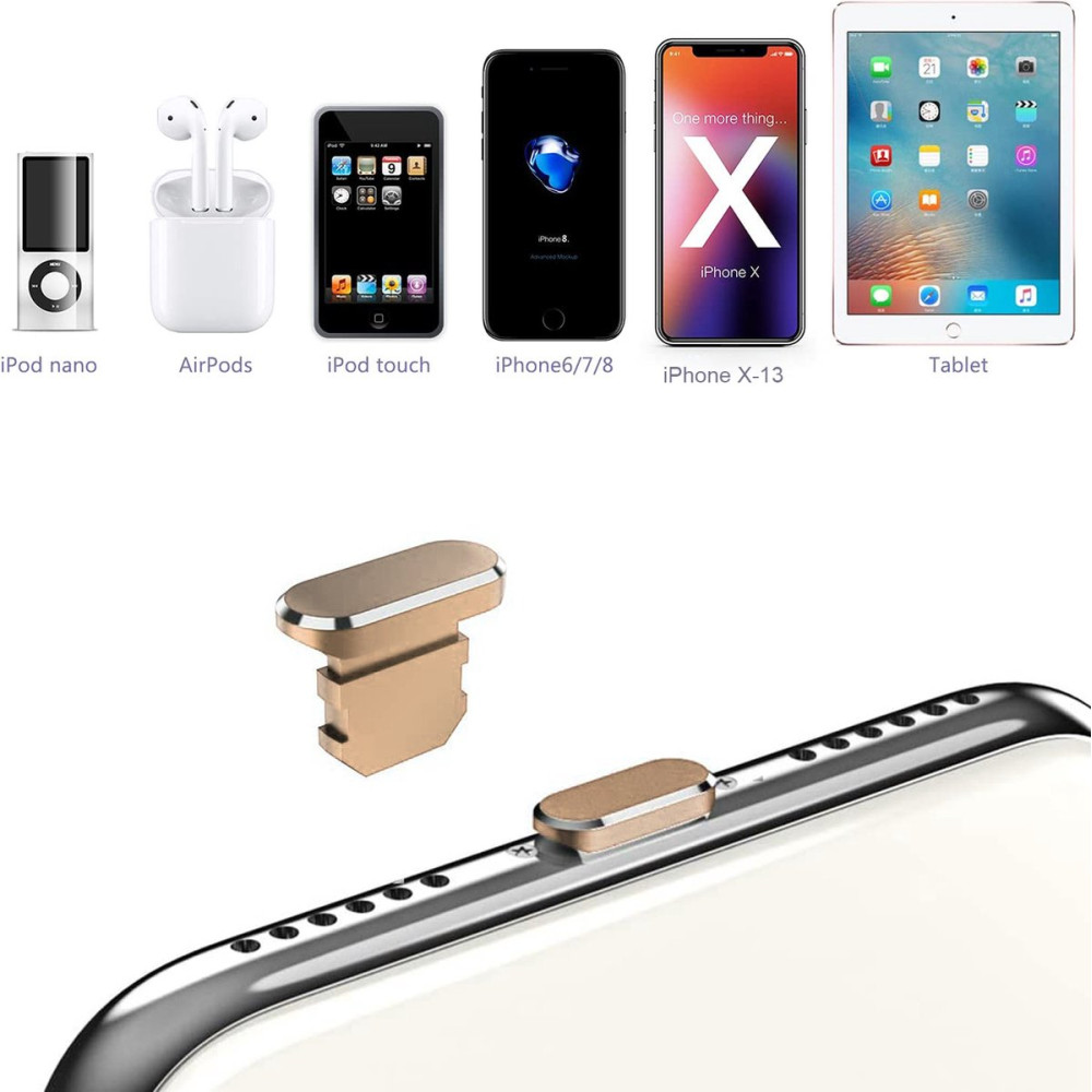 Заглушка от пыли для Iphone Lightning Золотистая