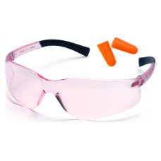 Защитные очки Pyramex Mini-Ztek (light pink) combo, розовые (беруши входят в комплект)