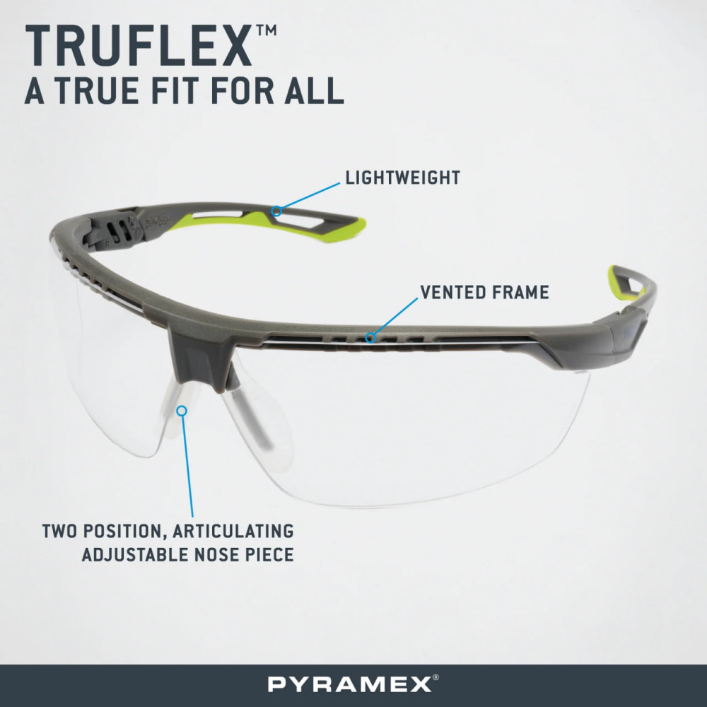 Защитные очки Pyramex Truflex (gray) Anti-Fog, серые в чёрно-серой оправе