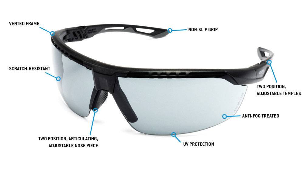 Защитные очки Pyramex Truflex (gray) Anti-Fog, серые в чёрно-серой оправе