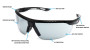 Защитные очки Pyramex Truflex (gray) Anti-Fog, серые в чёрно-серой оправе