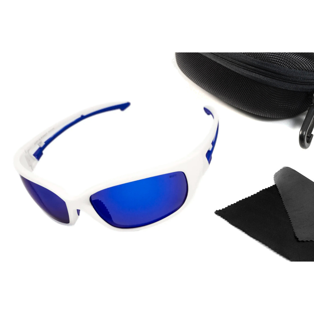 Защитные очки с поляризацией BluWater Seaside White Polarized (G-Tech™ blue), синие зеркальные